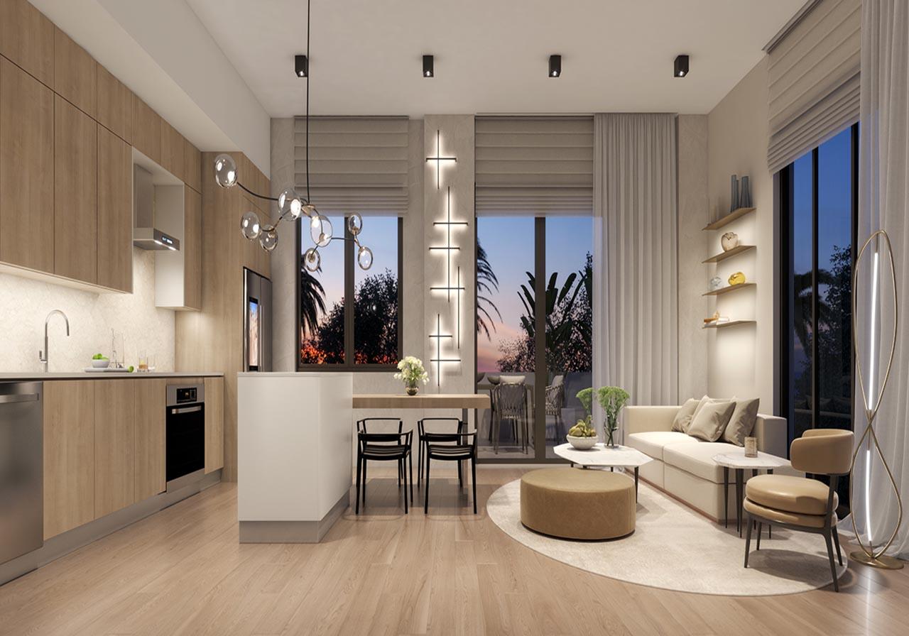 Rendering of Ten30 South Beach Kitchen Flow Through